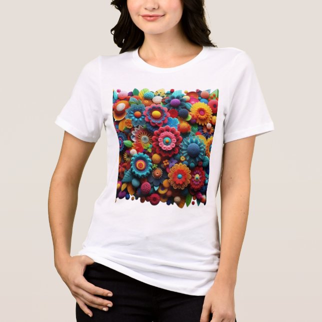 Einzigartiges Crochet Artwork Tri-Blend Shirt (Vorderseite)