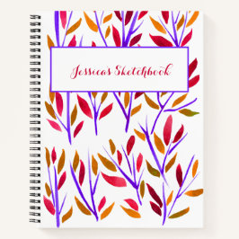 Einzigartiges CustomSketchbook Wasserfarbenfloral- Notizbuch