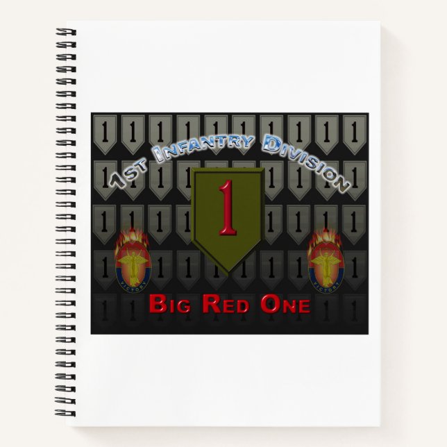 Einzigartiges Design 1. Infanterie-Division-Gesche Notizbuch (Vorderseite)