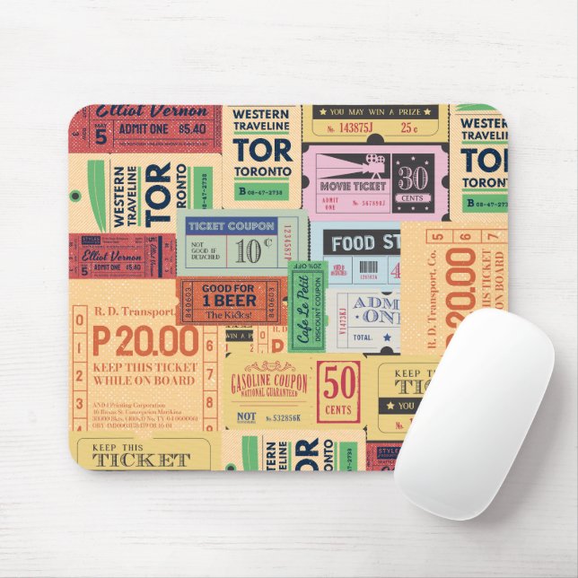 Einzigartiges Design Alte Cenima Eintrittskarten R Mousepad (Mit Mouse)