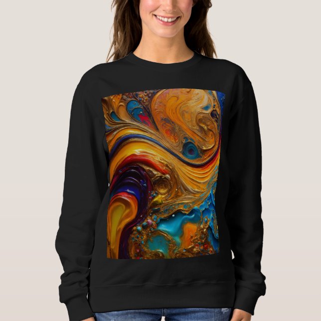 Einzigartiges Design aus Pinsel Sweatshirt (Vorderseite)