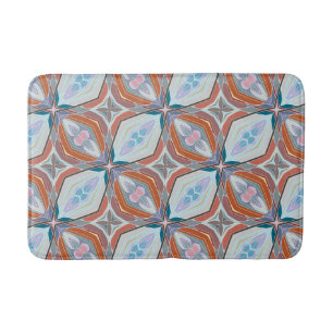 Einzigartiges Design aus Rost, Aquamarin, hellblau Badematte