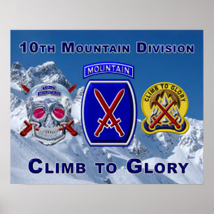 Einzigartiges Design der 10. Gebirgsdivision Poster