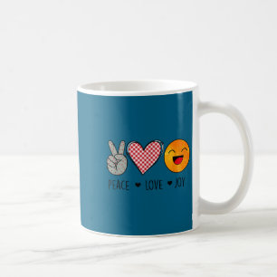 Einzigartiges Design Frieden Liebe Freude Glück Mo Kaffeetasse