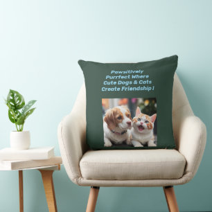 Einzigartiges Design für Puppy & Cat Freundschaft Kissen