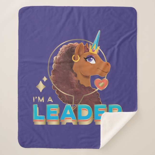 Einzigartiges Design "I m a Leader" Sherpadecke (Vorderseite)