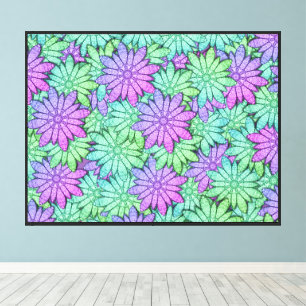 Einzigartiges Design Lila und grüne Blume Leinwanddruck