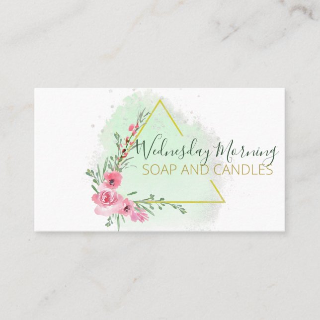Einzigartiges Dreieck handgefertigte Seifenschrotb Visitenkarte (Vorderseite)