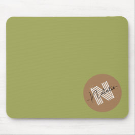 Einzigartiges, einfaches Design Monogram Olive Gre Mousepad