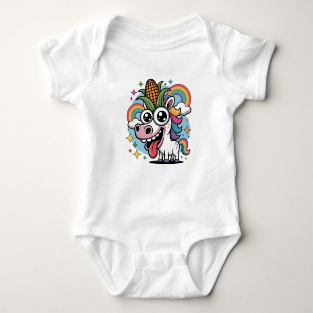 Einzigartiges Einhorn Baby Strampler (Vorderseite)