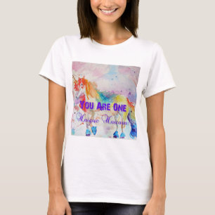 Einzigartiges Einhorn Lila Watercolor Womens T Shi T-Shirt