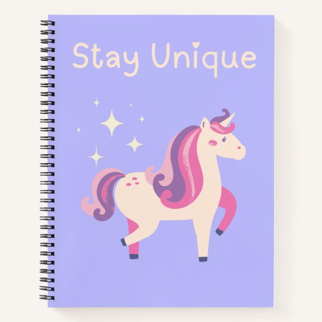Einzigartiges Einhorn-Spiral-Notebook bleibe Notizbuch (Vorderseite)
