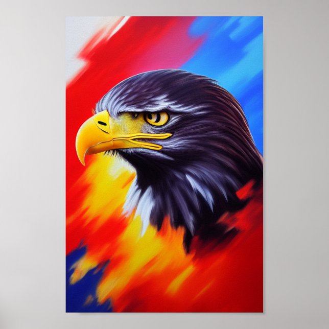 Einzigartiges Elegantes Eagle Rainbow Poster (Vorne)