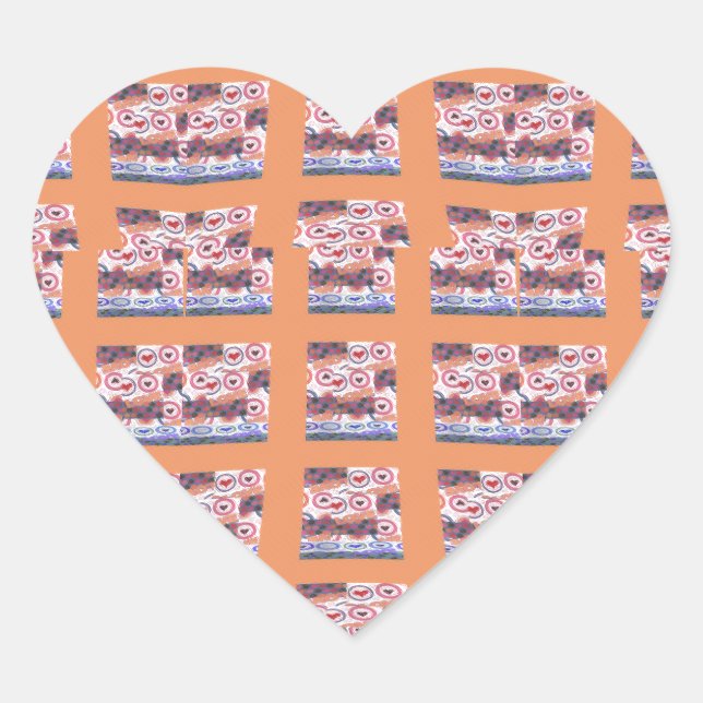 Einzigartiges, elegantes Herz-Gemustertes Kunstwer Herz-Aufkleber (Vorderseite)