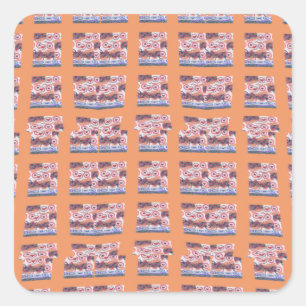 Einzigartiges, elegantes Herz-Gemustertes Kunstwer Quadratischer Aufkleber