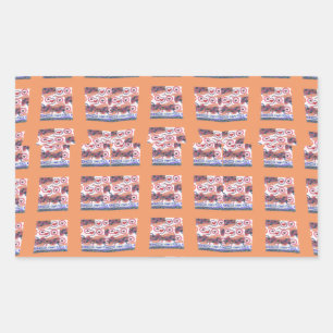 Einzigartiges, elegantes Herz-Gemustertes Kunstwer Rechteckiger Aufkleber