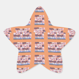 Einzigartiges Elegantes Herz-Muster-Kunstwerk für  Stern-Aufkleber