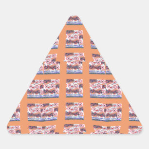 Einzigartiges, elegantes Kunstwerk mit Herz-Muster Dreieckiger Aufkleber