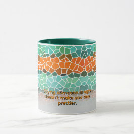 Einzigartiges farbenfrohes Dreiecksmuster & Zitate Tasse