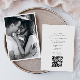 Einzigartiges Foto Couple Typografy Save the Date Einladung