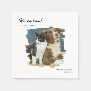 Einzigartiges Foto, das wir tun, um Katzen-Hochzei Serviette