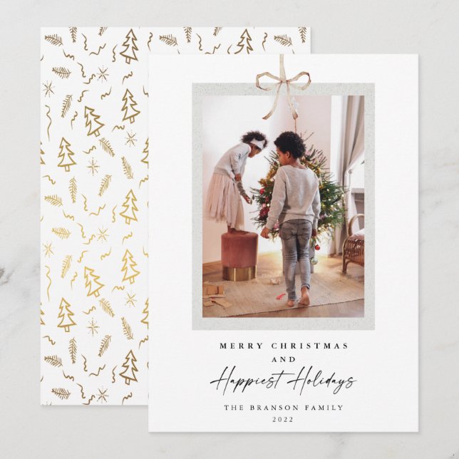 Einzigartiges Foto Frohe Weihnachten glücklich (Vorne/Hinten)