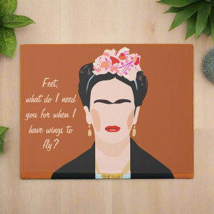 Einzigartiges Frida Kahlo Quote Portrait Modernes Fußmatte