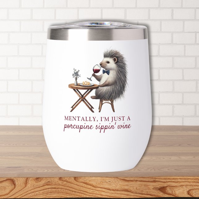 Einzigartiges Funny Niedlich Porcupine Weinroute M (Adorable Porcupine Wine Tumbler - Perfect Gift for Relaxing Wine Nights and Cozy Vibes)