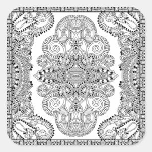 Einzigartiges Gekritzel Quadratischer Aufkleber