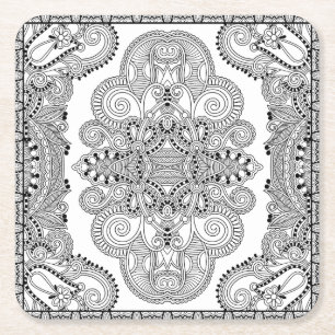 Einzigartiges Gekritzel Rechteckiger Pappuntersetzer