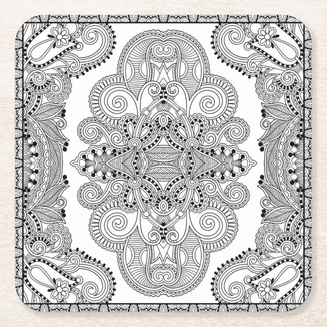 Einzigartiges Gekritzel Rechteckiger Pappuntersetzer (Vorderseite)