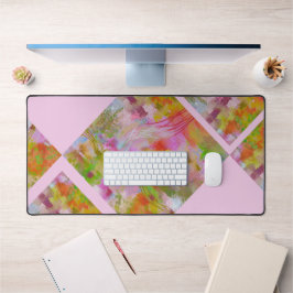 Einzigartiges geometrisch abstrakt rosa Grün Schreibtischunterlage