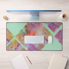 Einzigartiges geometrisches abstraktes Minz grün & Schreibtischunterlage