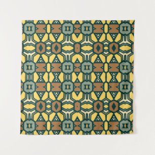 Einzigartiges geometrisches Retromuster, Vintage N Wandteppich