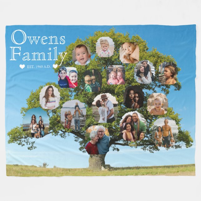 Einzigartiges Geschenk für Keepake | Custom Family Fleecedecke (Vorderseite (Horizontal))