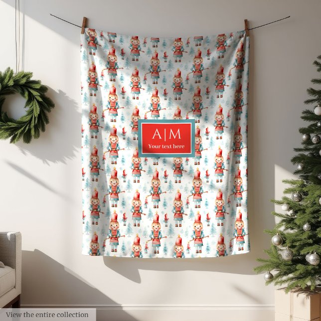 Einzigartiges Geschenk für Mädchen in Aquarellnäht Fleecedecke (Unique watercolor nutcracker festive gift for girl Fleece Blanket)