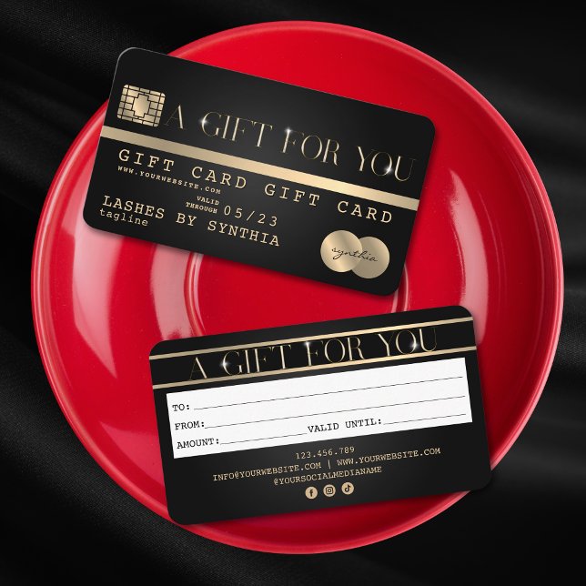 Einzigartiges Geschenkgutschein für moderne Kredit Visitenkarte (modern gold typography like credit card gift voucher)
