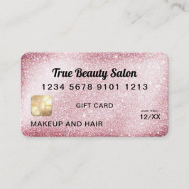 Einzigartiges Geschenkgutschein für Rosa Glitzer Visitenkarte