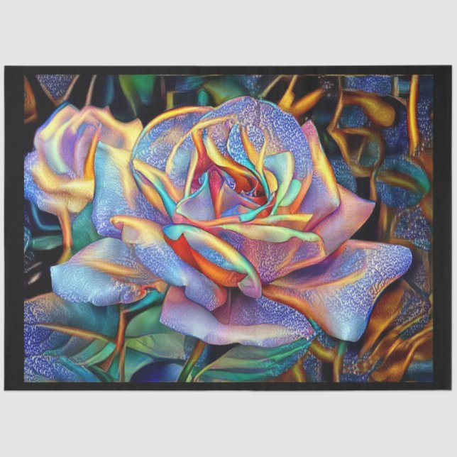 Einzigartiges Glossar Rose Kunst, Dichtung und Mus Seidenpapier (Vorderseite)