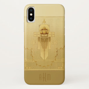 Einzigartiges Gold Art Deco Monogramm Case-Mate iPhone Hülle