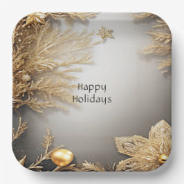 Einzigartiges Gold Decorative Holiday Paper Plate Pappteller