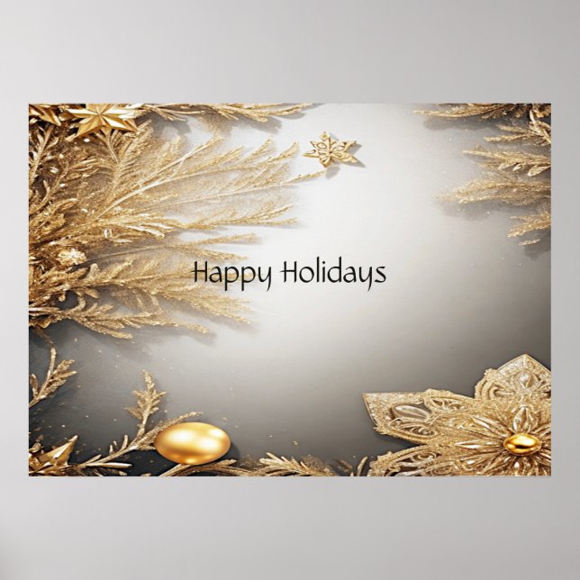 Einzigartiges Gold Decorative Holiday Poster (Vorne)