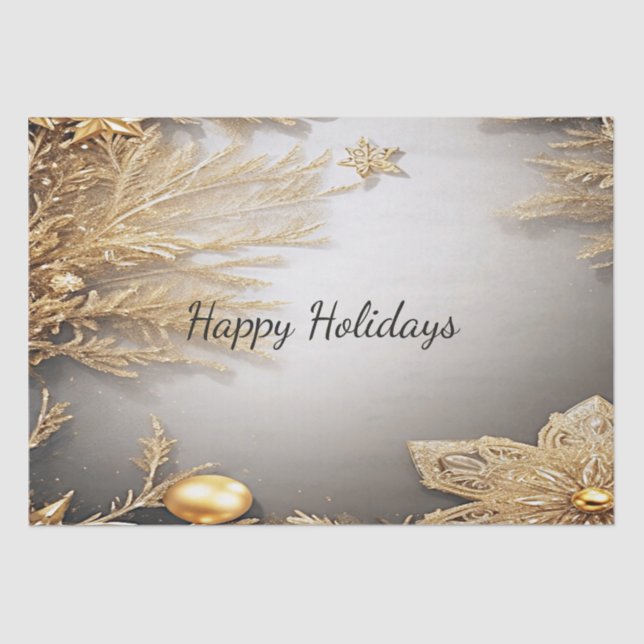 Einzigartiges Gold Decorative Holiday Tissue Seidenpapier (Vorderseite)