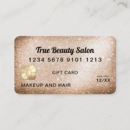 Einzigartiges Gold Glitzer-Gutschein Visitenkarte