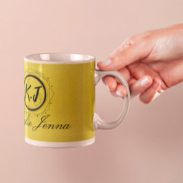 Einzigartiges Gold und schwarz-elegante Skriptkall Kaffeetasse