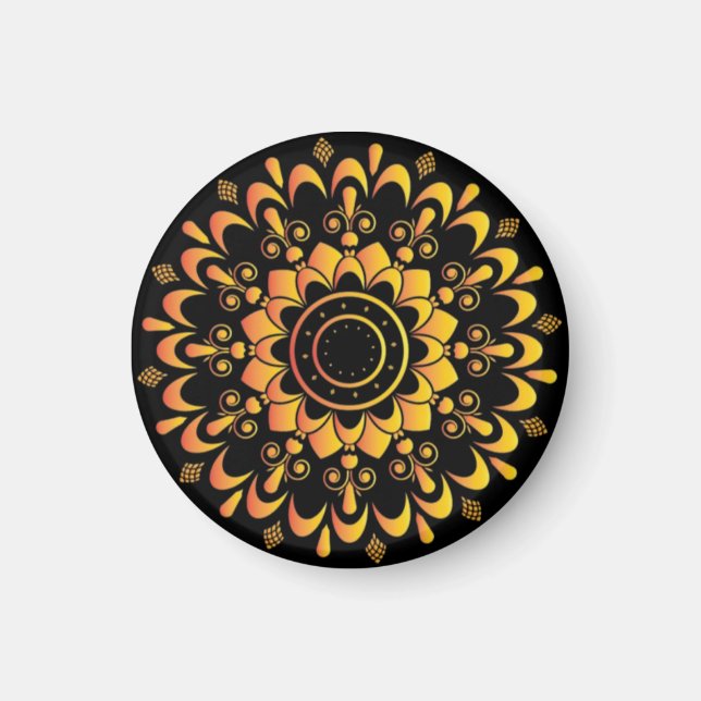 Einzigartiges goldenes Mandala-Design-95747 Magnet (Vorne)