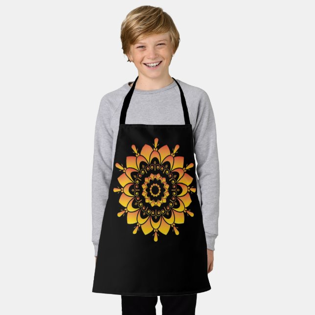 Einzigartiges goldenes Mandala-Design-95748 Schürze (Getragen)