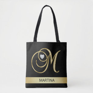 Einzigartiges Goldschwarz-mit Monogramm