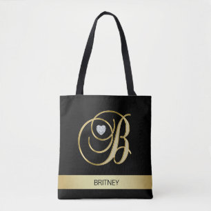 Einzigartiges Goldschwarz-mit Monogramm