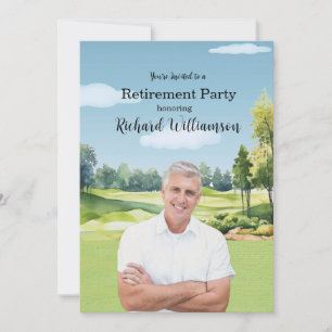 Einzigartiges Golf-Thema mit Wasserfarben-Foto  Einladung